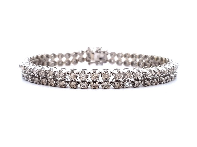 14KT Double Row Tennis Bracelet