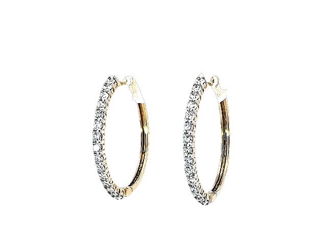 0.73 ctw Locking Diamond Hoops