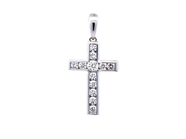 Diamond Channel Set Cross