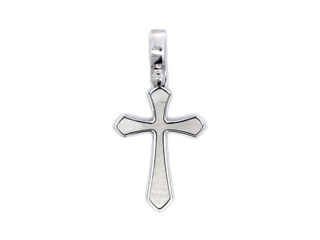 10KT White Gold Cross