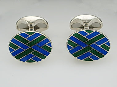 Blue And Green Oval Cufflinks