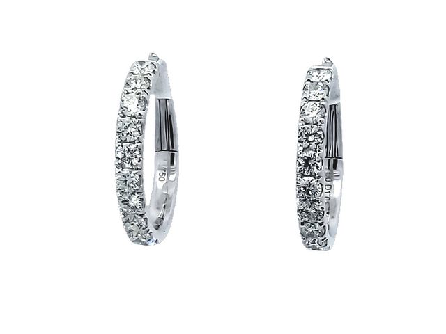 18KT Fancy Diamond Hoops