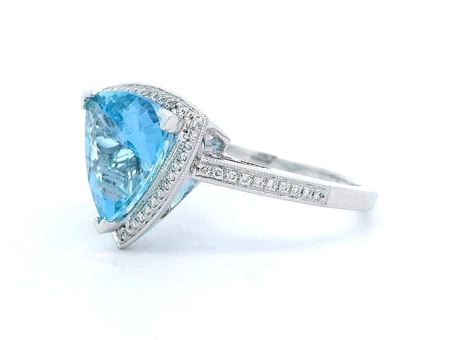 Trillian Aqua and Diamond Ring