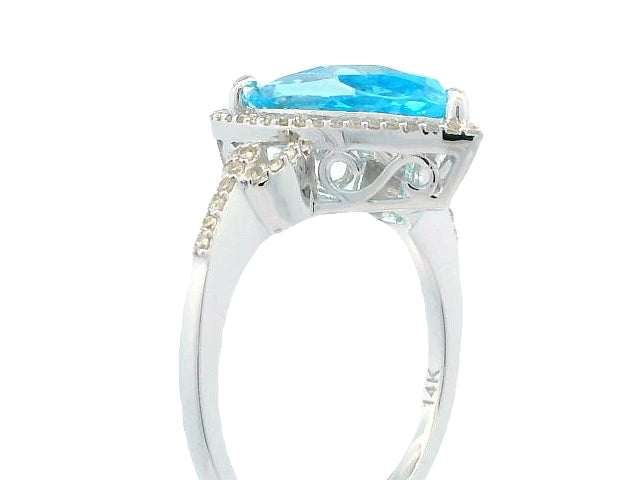 Pear Blue Topaz Ring