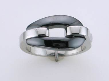 Black Ceramic & Steel Ring