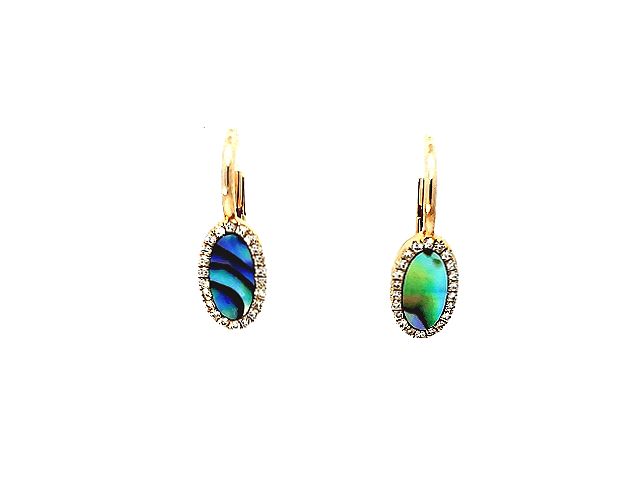 Abalone & Diamond Frenchback Earrings