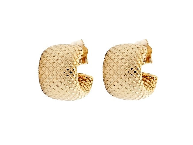 14KT Textured Hoop Earrings