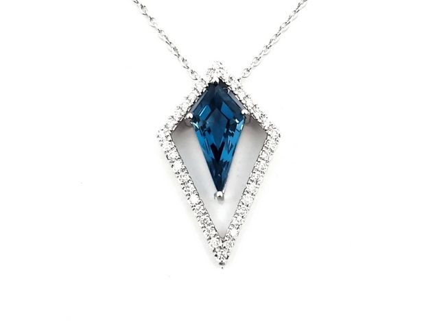 Blue Topazt & Diamond Necklace