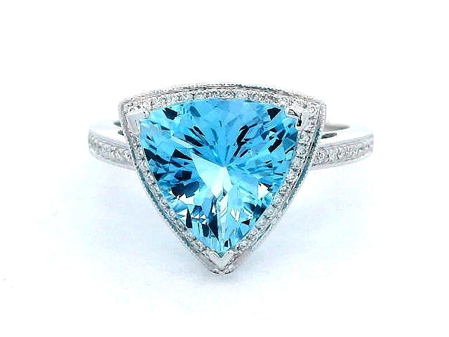 Trillian Aqua and Diamond Ring