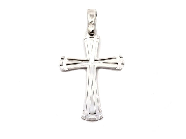 10KT White Gold Cross