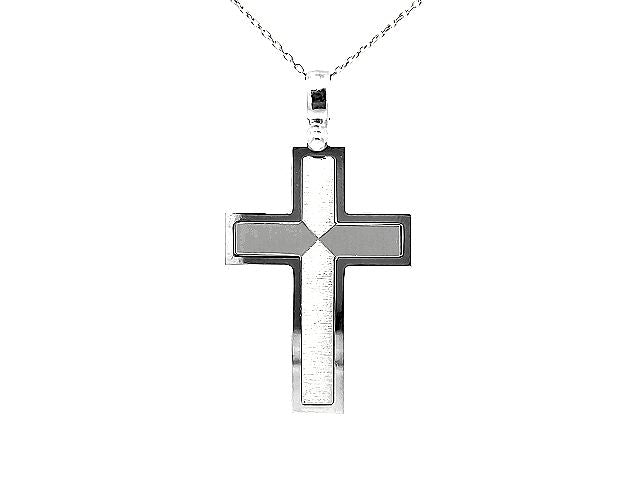 10KT White Gold Cross