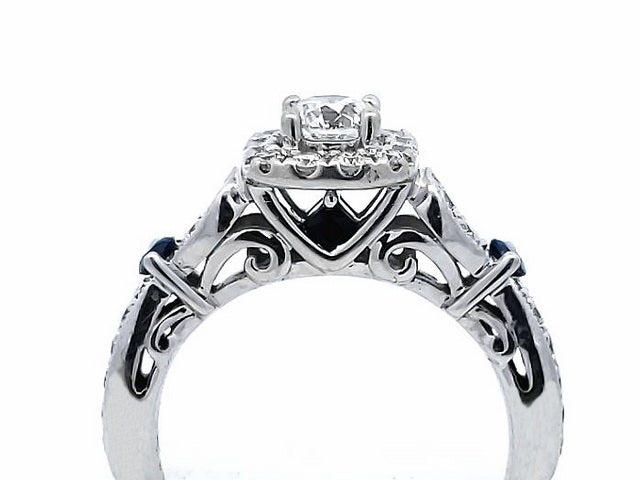 14KT Diamond & Sapphire Wedding Set