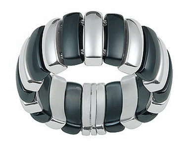 Black Ceramic And Steel Ring