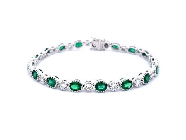 18KT Emerald & Diamond Bracelet