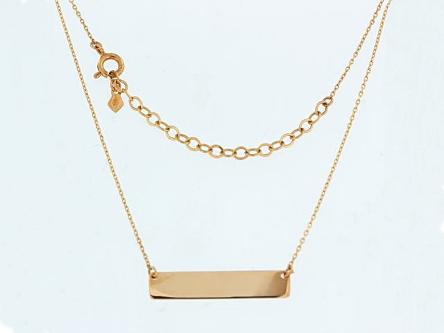 14KR Name Plate Necklace