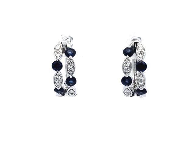 Sapphire & Diamond Huggie Earrings