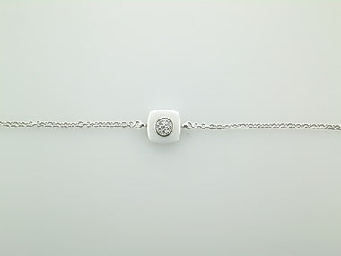 White Ceramic & Silver Bracelet