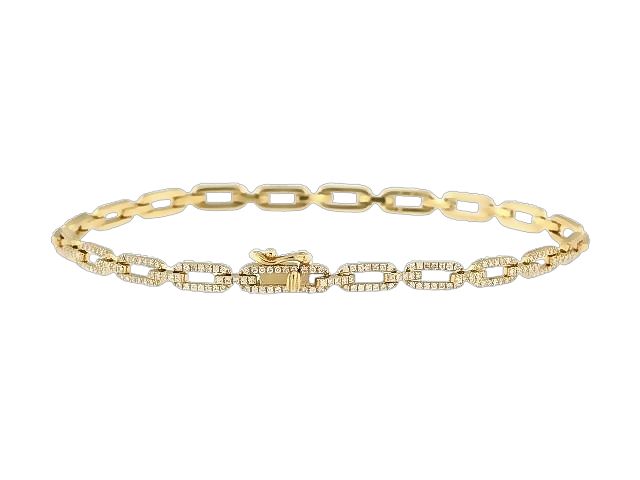 14KT Link Bracelet with Diamonds