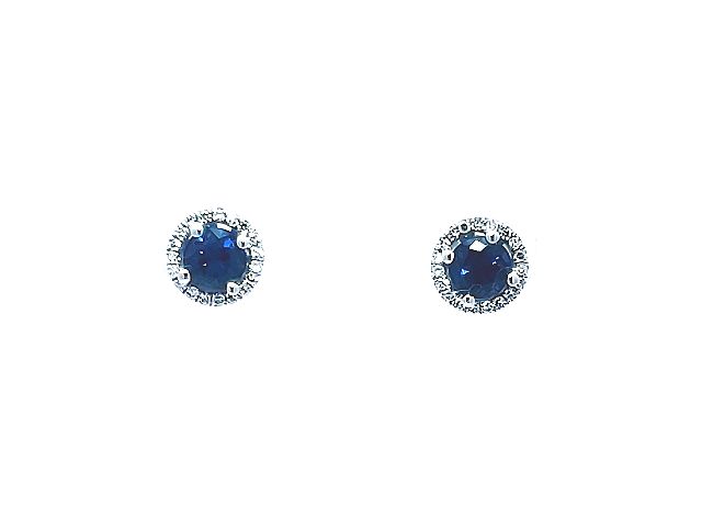 Blue Sapphire & Diamond Earrings