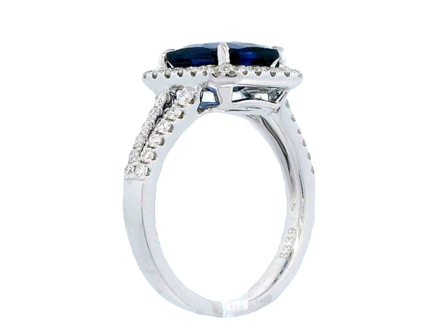 3.39 ct Blue Sapphire and Diamond Ring