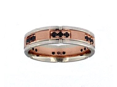 10KT White and Red Gold Band