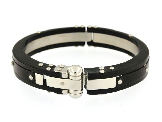 Gents Black Steel Bangle