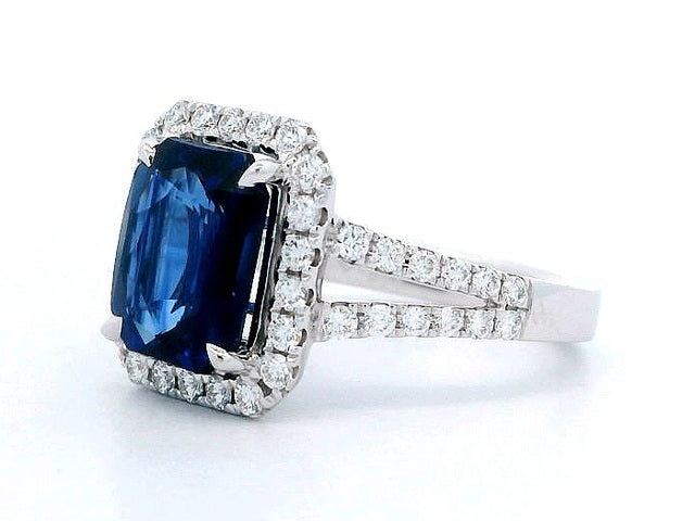 3.39 ct Blue Sapphire and Diamond Ring