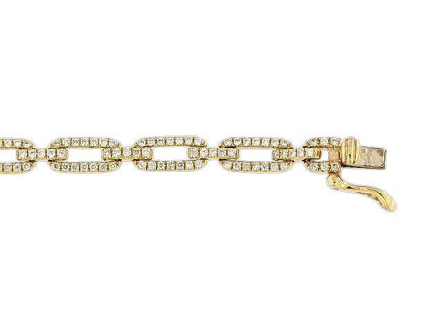 14KT Link Bracelet with Diamonds