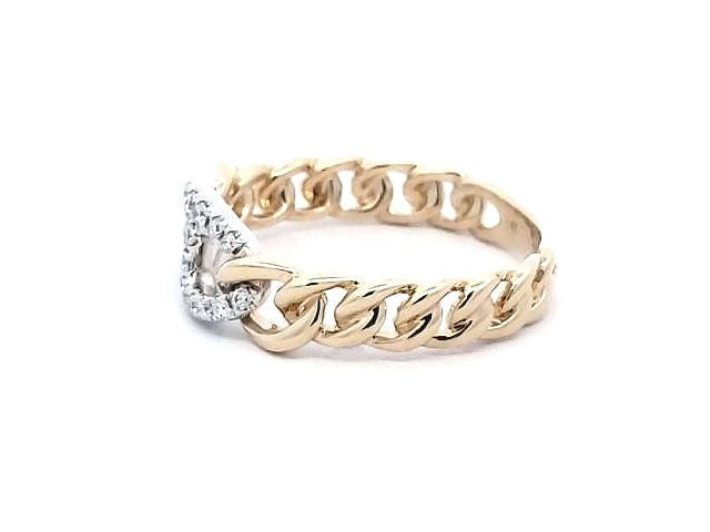 14KT Diamond Set Link Ring