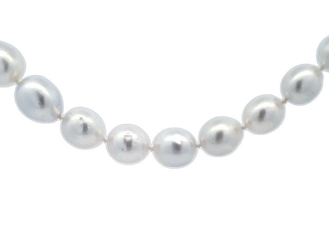 Silver South Sea Strand Of Pearls
