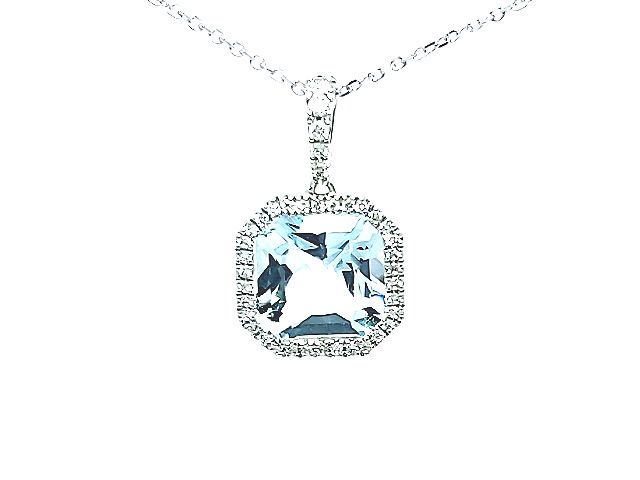 Aquamarine & Diamond Pendant