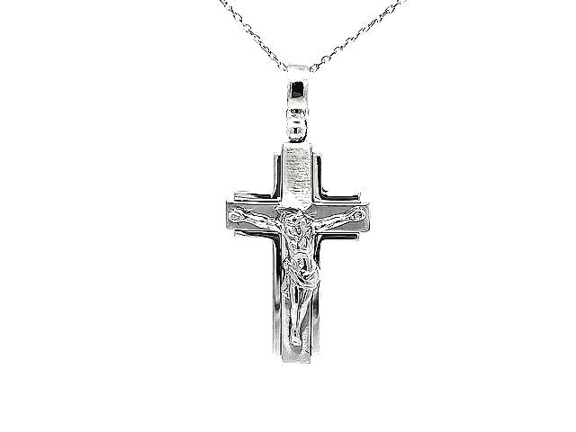 10KT White Gold Crucifix