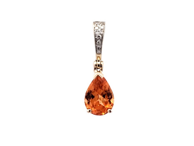 10KT Mandarin Garnet Pendant