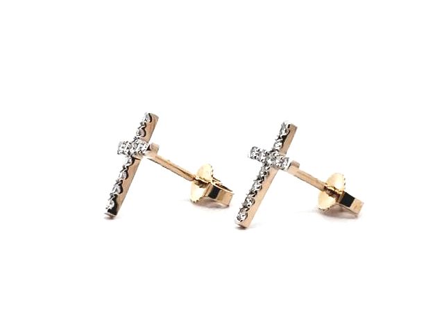 Diamond Cross Earrings