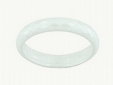 Faceted White Ceramic Ring