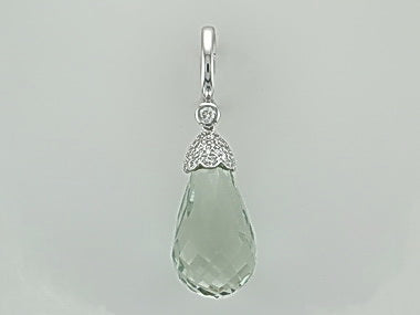 14kt Green Quartz Pendant