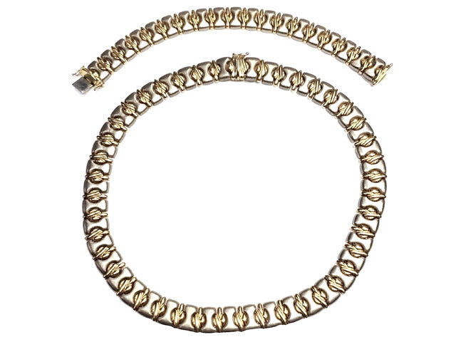 14KT Fancy Necklace and Bracelet Set