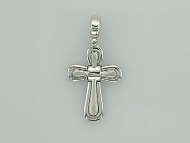 14kt fancy white gold cross