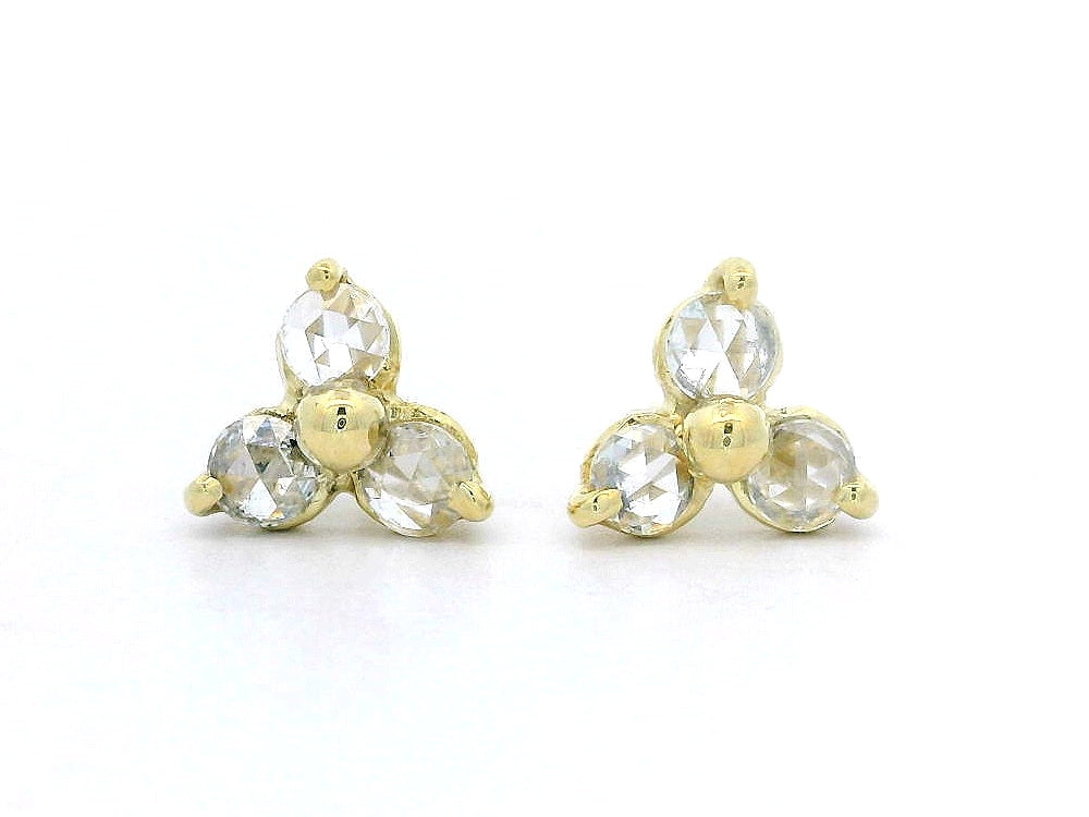 Rose Cut Diamond Earrings