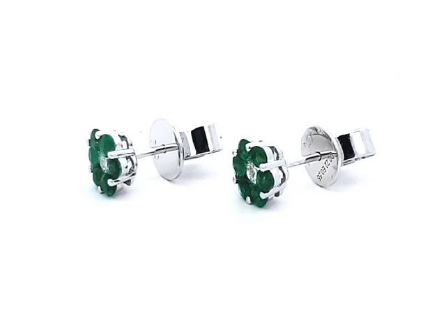 Emerald & Diamond Huggie Earrings