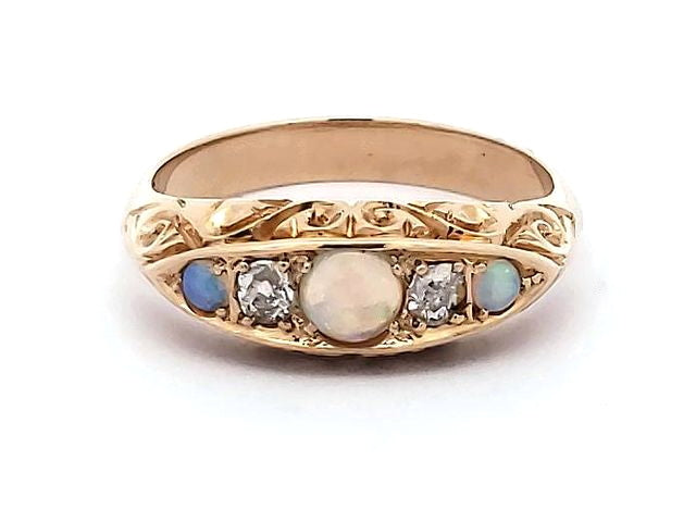 18KT Opal and Diamond Ring
