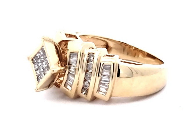 14KT Invisible Set Diamond Ring