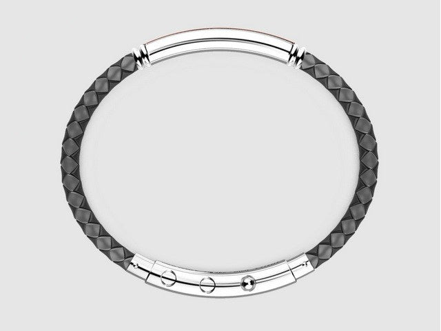 Zancan Bracelet with Black & Grey Silicone