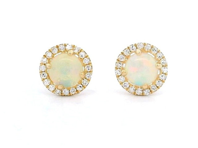 Opal & Diamond Earrings