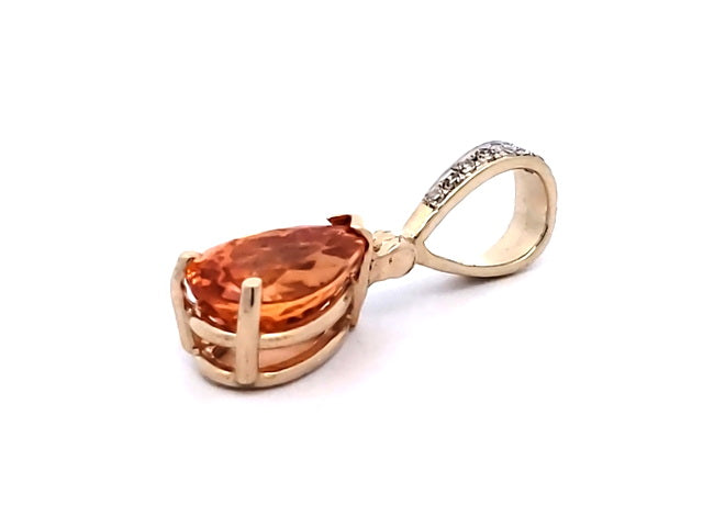 10KT Mandarin Garnet Pendant