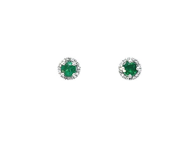 Emerald & Diamond Stud Earrings