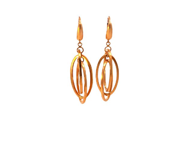 10KT Interlocking Oval Ring Earrings