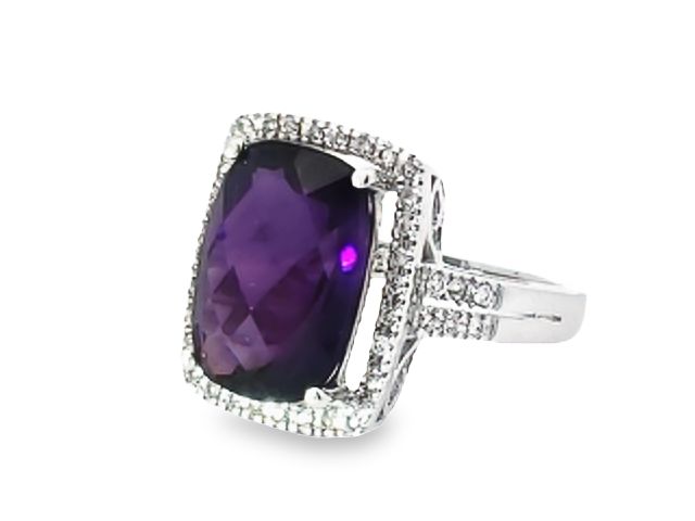 Amethyst Ring With Diamonds