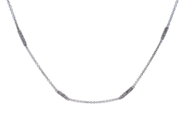 Station Necklace with Diamond Stations