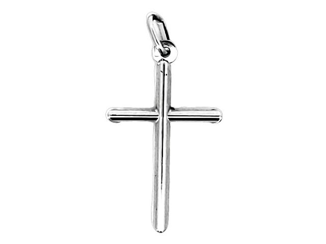 10KT Small White Gold Cross